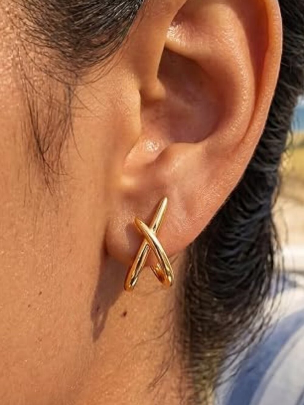 14K Gold Dainty Stud Earrings for Women
